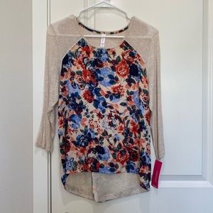 Floral Print Long Sleeve Shirt by Xhileration